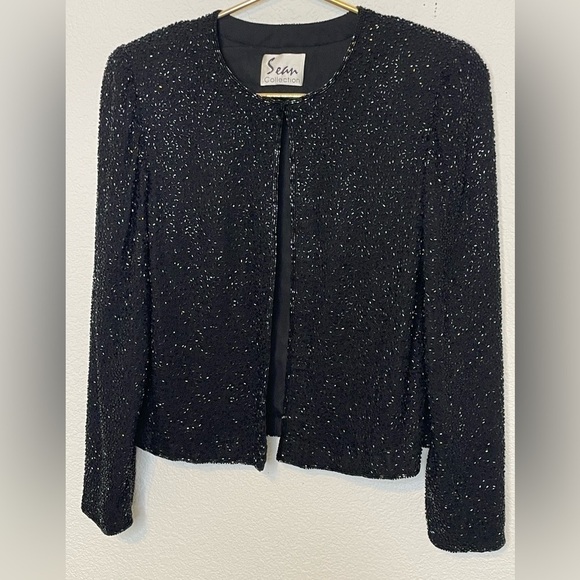 Sean collection jacket silk beaded cocktail 100% silk vintage sz small - Picture 1 of 9
